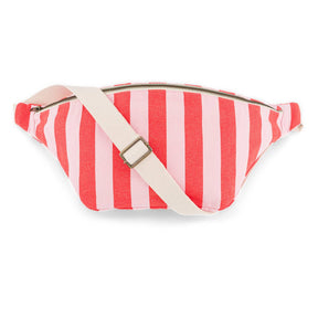 WOMEN BUM BAG STRIPES  TOMATO / CANDY PINK