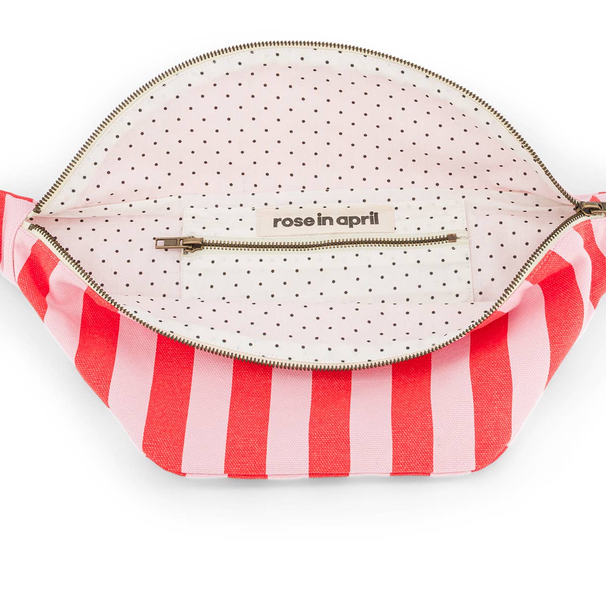 WOMEN BUM BAG STRIPES  TOMATO / CANDY PINK