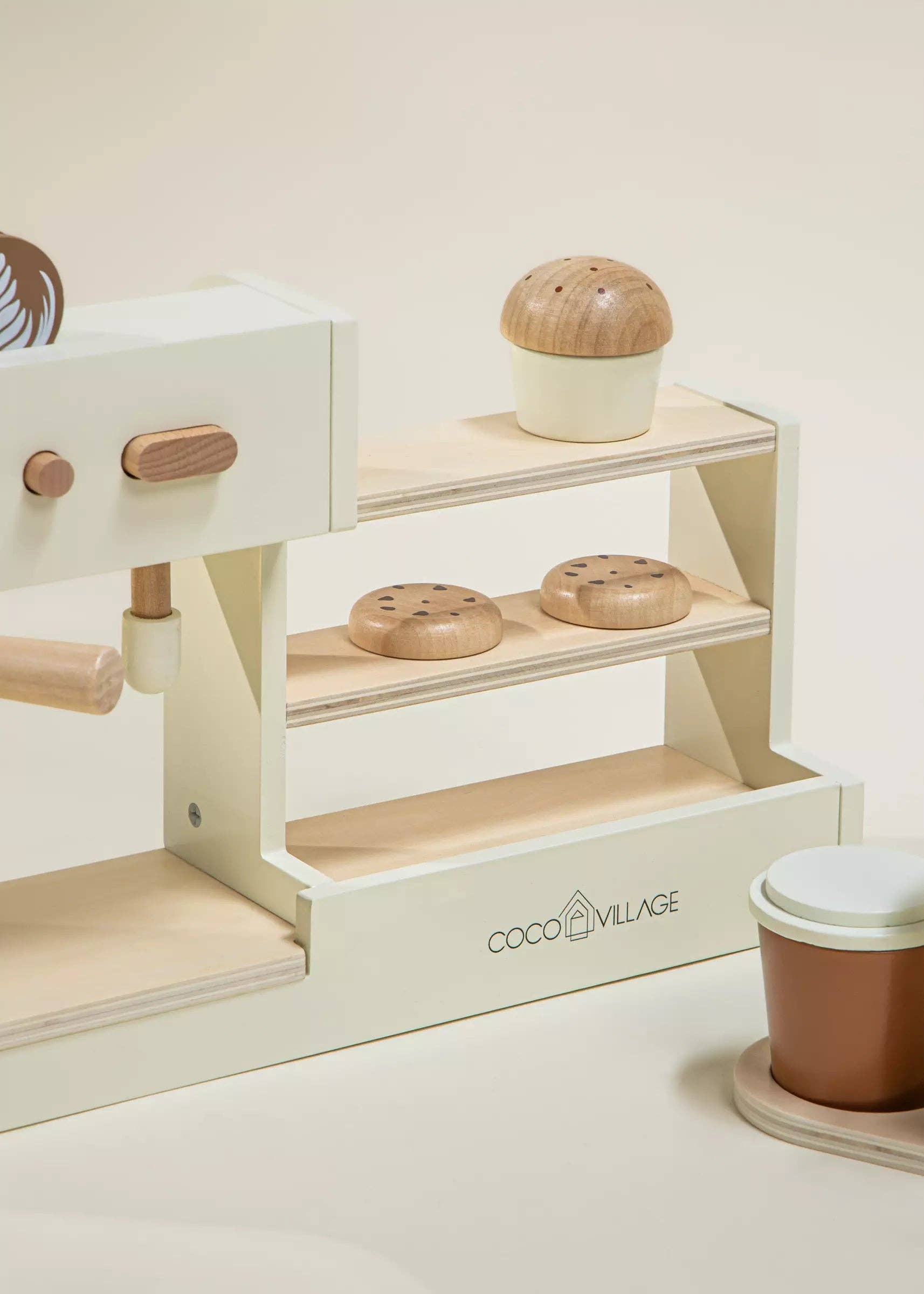 Wooden Coffee Shop Playset and Accessories