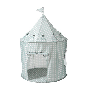 Recycled Fabric Play Tent Castle Gingham Blue