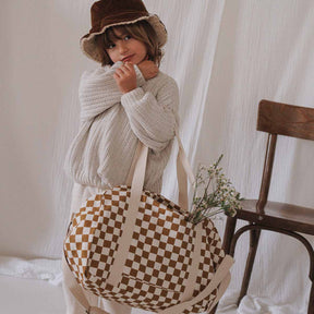 RAPHAEL DIAPER BAG - WEEKEND BAG CHECKERBOARD: Caramel / Checkerboard