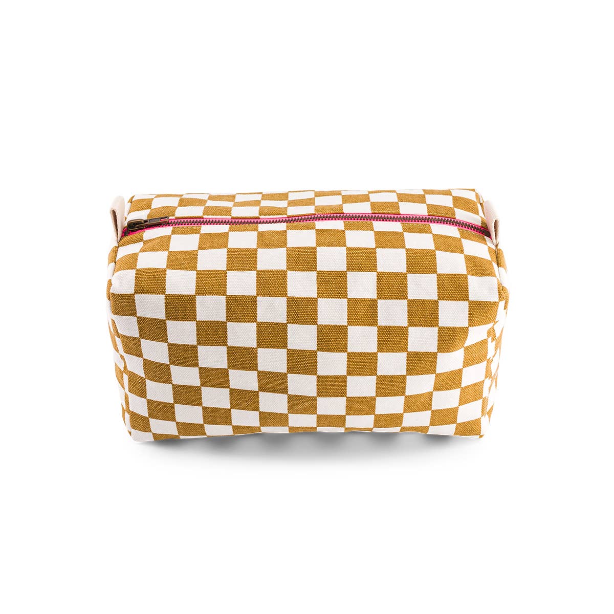 VIC TOILETRY BAG CHECKERBOARD CARAMEL: TOFFEE / CHECKERBOARD