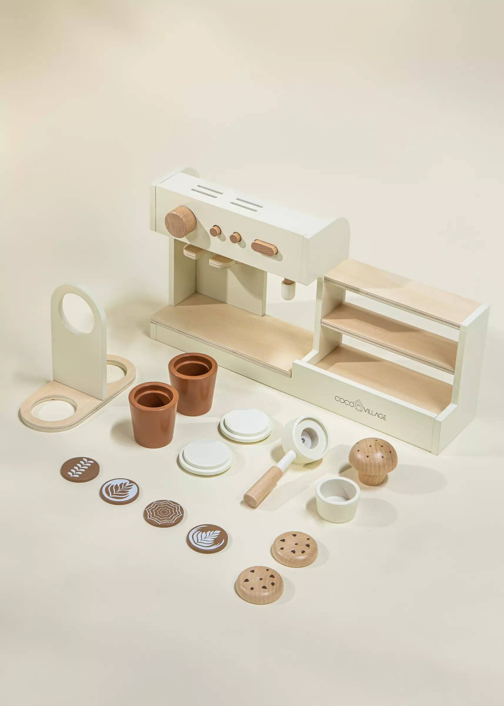 Wooden Coffee Shop Playset and Accessories