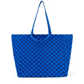 ELISA TOTE BAG CHECKERBOARD GREEK BLUE / BLUE NAVY