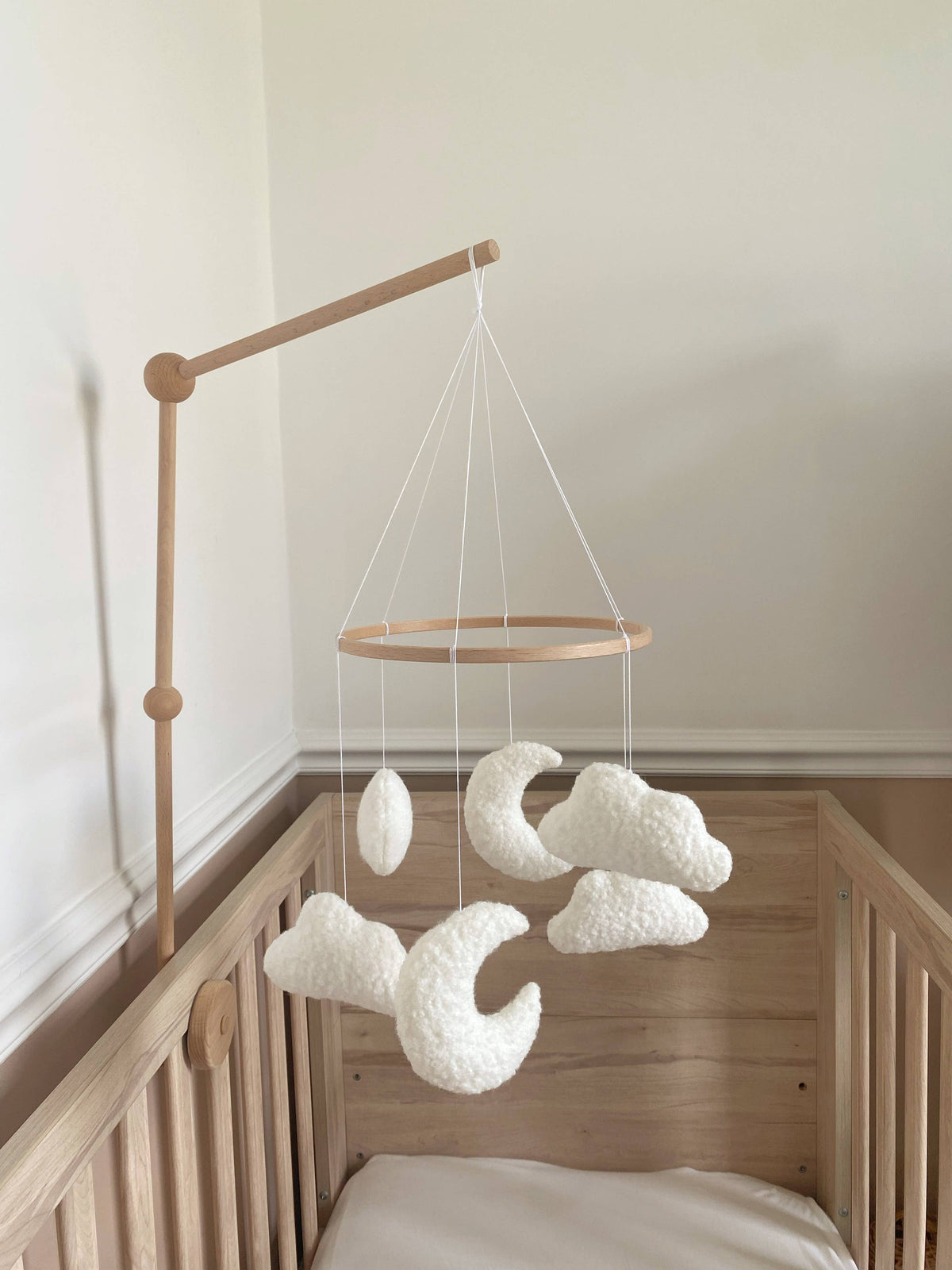 Boucle Cloud & Moon Mobile Nursery Decor