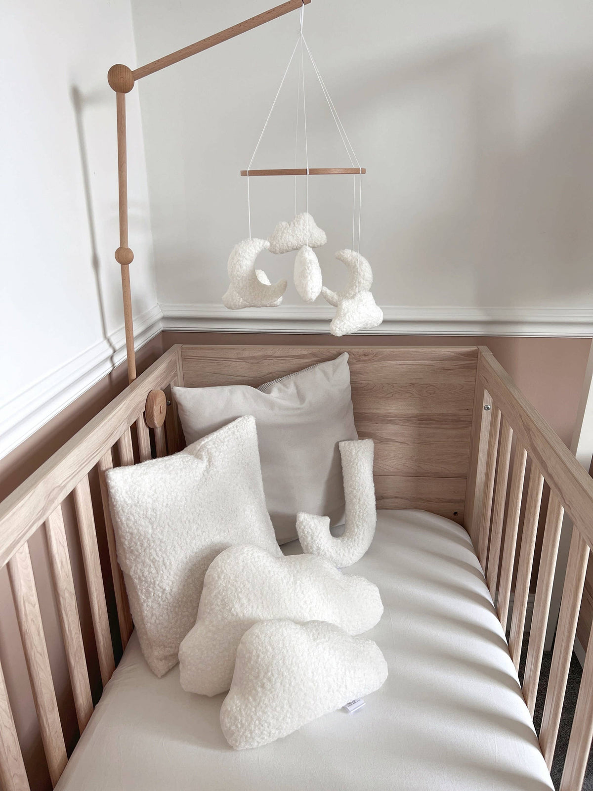 Boucle Cloud & Moon Mobile Nursery Decor