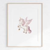 Pink Unicorn Kids Wall Art Print (unframed): A5