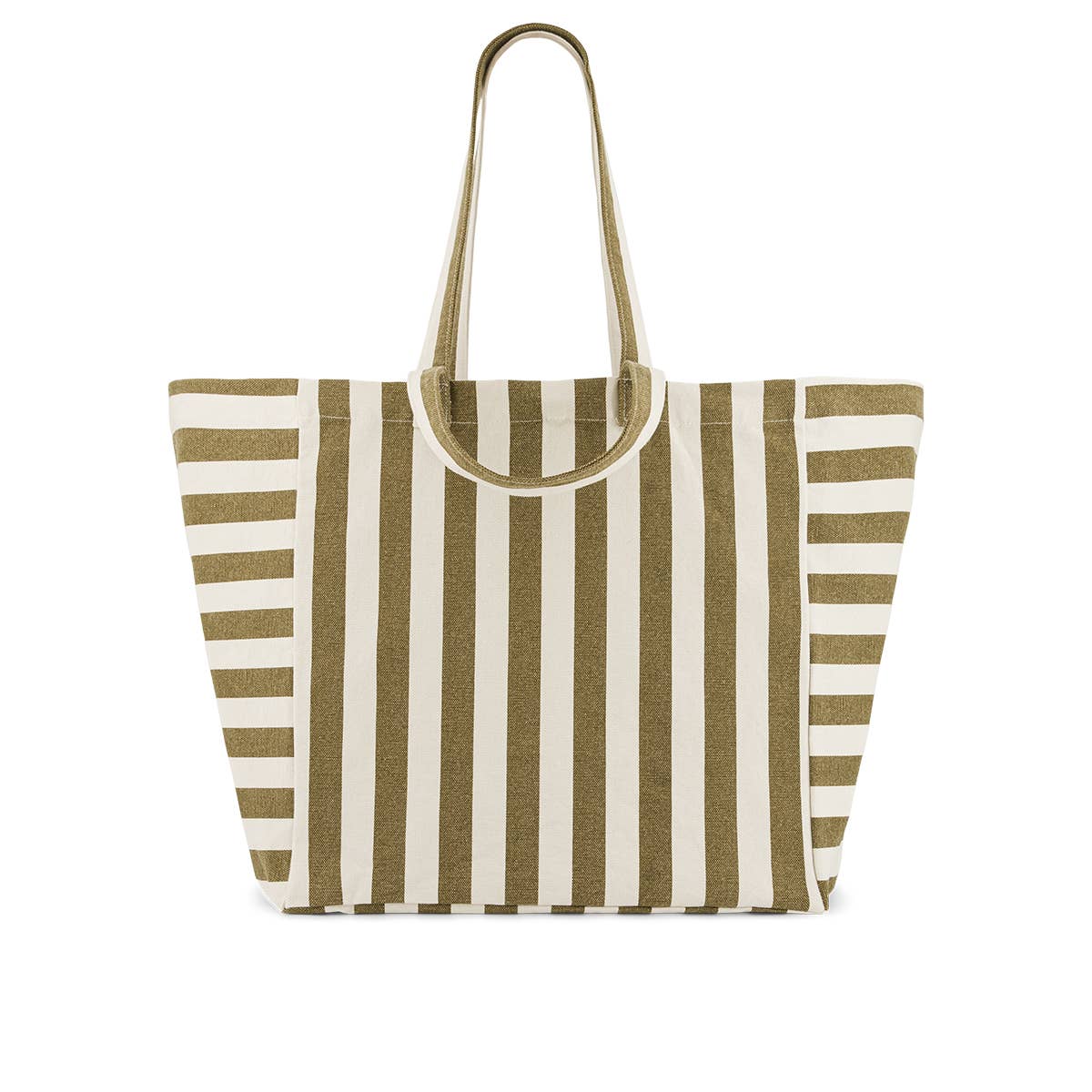 ELISA TOTE BAG STRIPES OLIVE - GREIGE