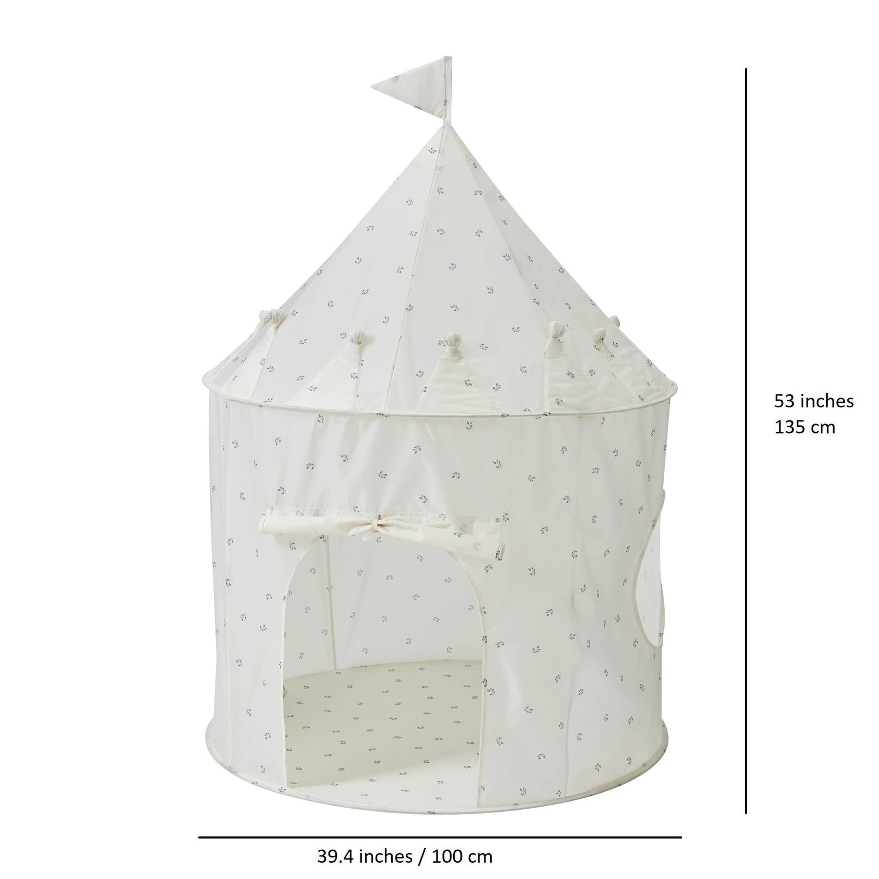 Recycled Fabric Play Tent Castle Blueberry Taupe