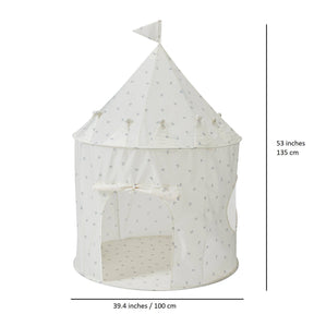 Recycled Fabric Play Tent Castle Blueberry Taupe