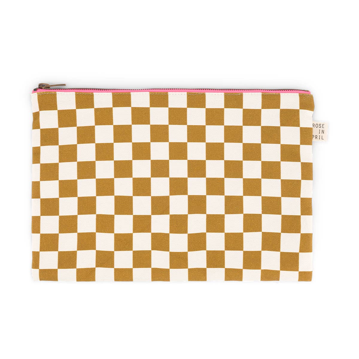 LILI FLAT POUCH CHECKERBOARD TOFFEE