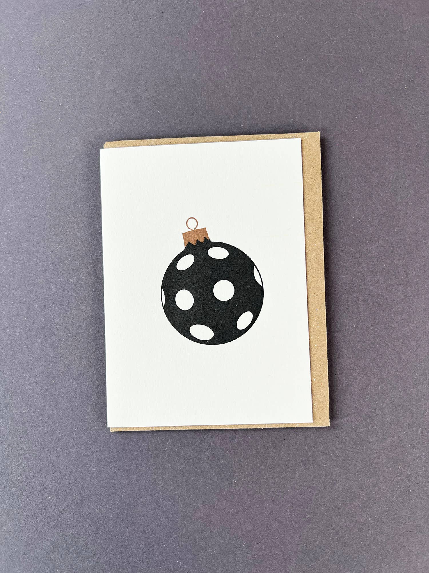 Spots Bauble Black & Gold Card