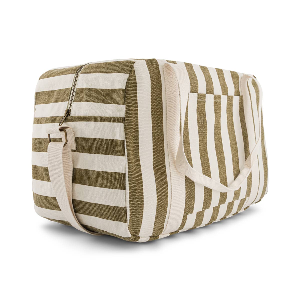 RAPHAEL DIAPER BAG - WEEKEND BAG STRIPES OLIVE / GREIGE