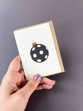 Spots Bauble Black & Gold Card