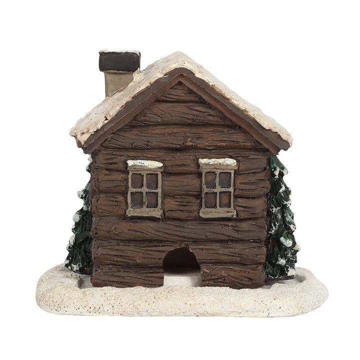 Winter Log Cabin Incense Cone Burner