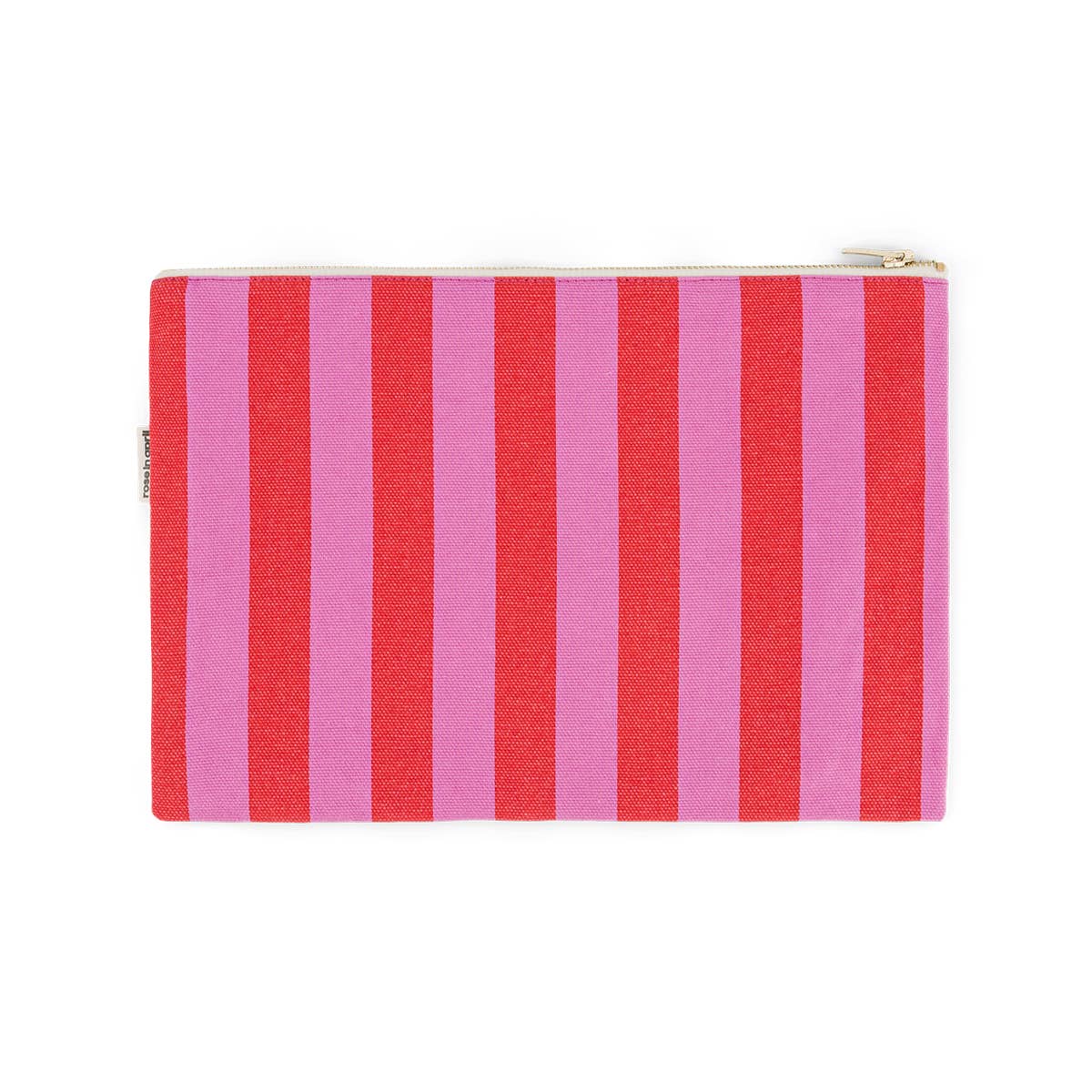 LILI FLAT POUCH STRIPES ORCHID / TOMATO