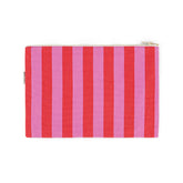 LILI FLAT POUCH STRIPES ORCHID / TOMATO