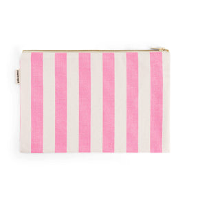 LILI FLAT POUCH STRIPES NEON PINK