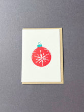 Snowflake Bauble Red & Green Card