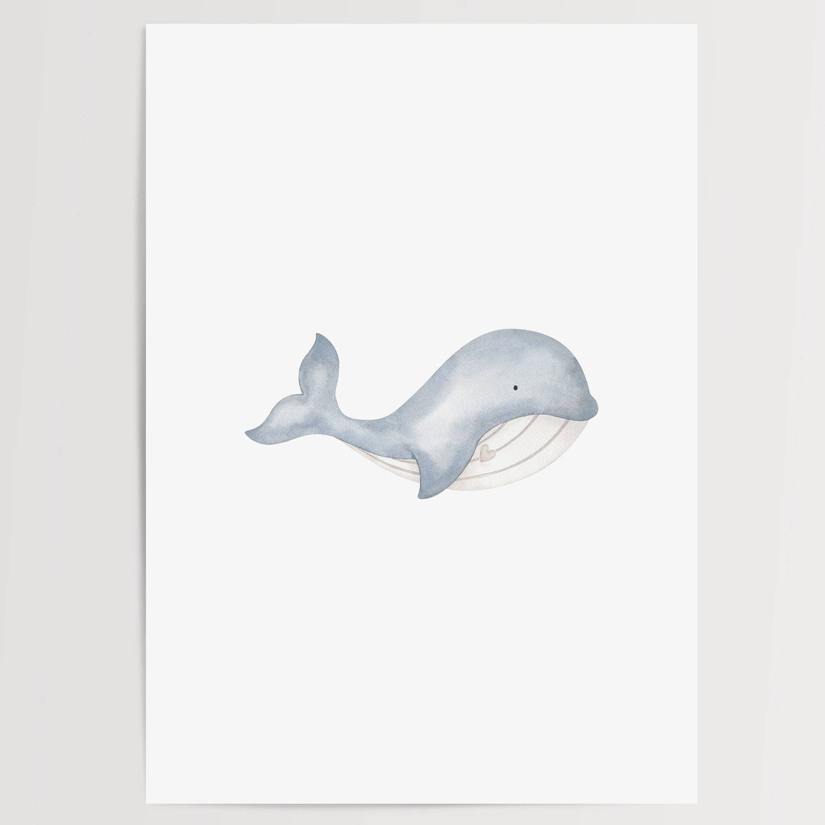 Whale Under The Sea Nursery Wall Art Print (unframed): A5