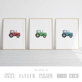 Watercolour Tractors Set of 3 Wall Art Prints (unframed): A4