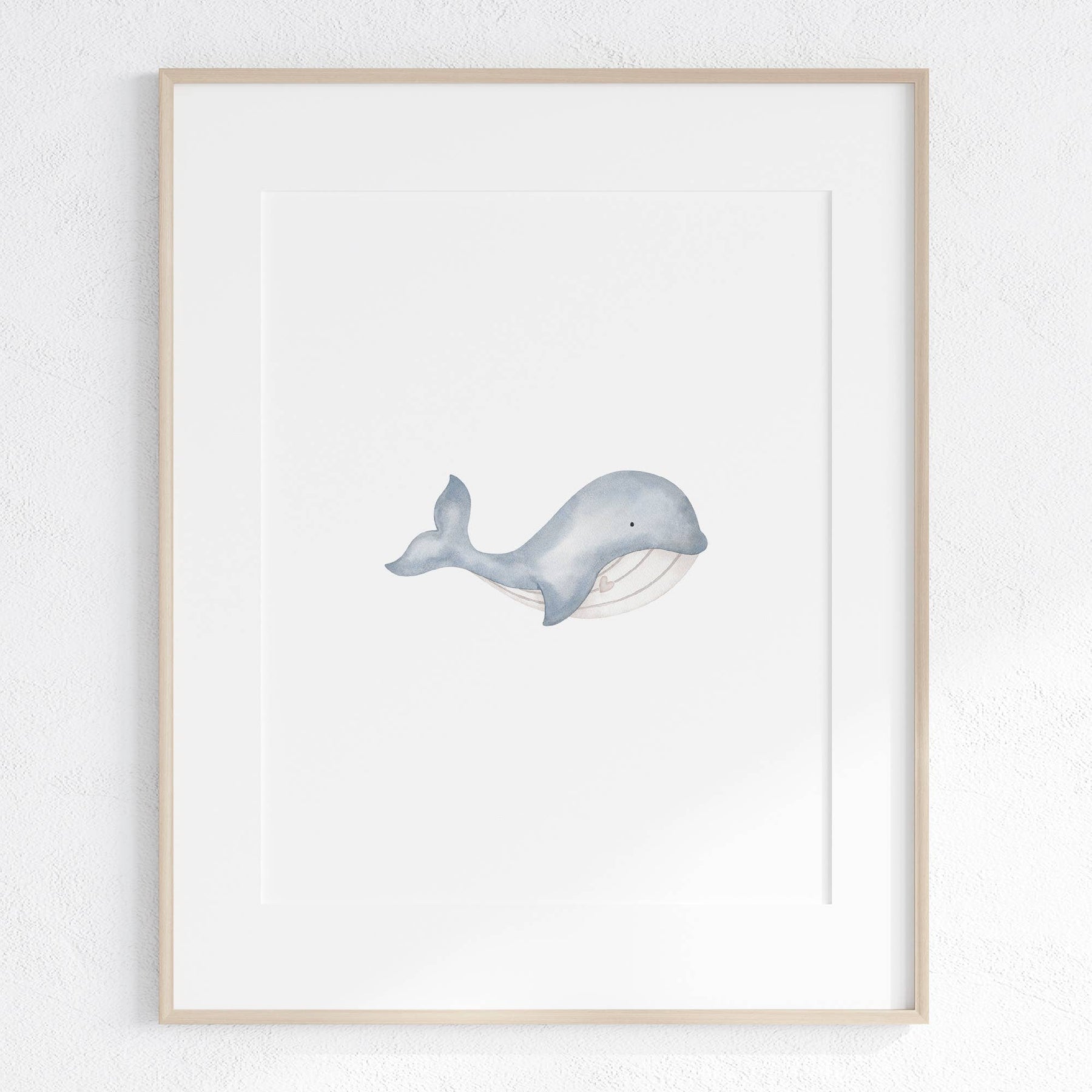 Whale Under The Sea Nursery Wall Art Print (unframed): A5