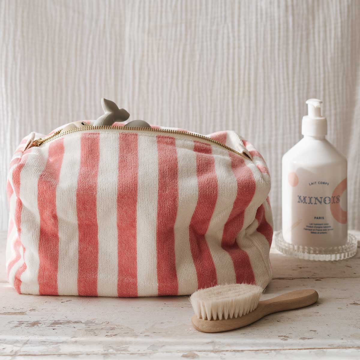 TOILETRY BAG VIC - TERRY STRAWBERRY: STRAWBERRY