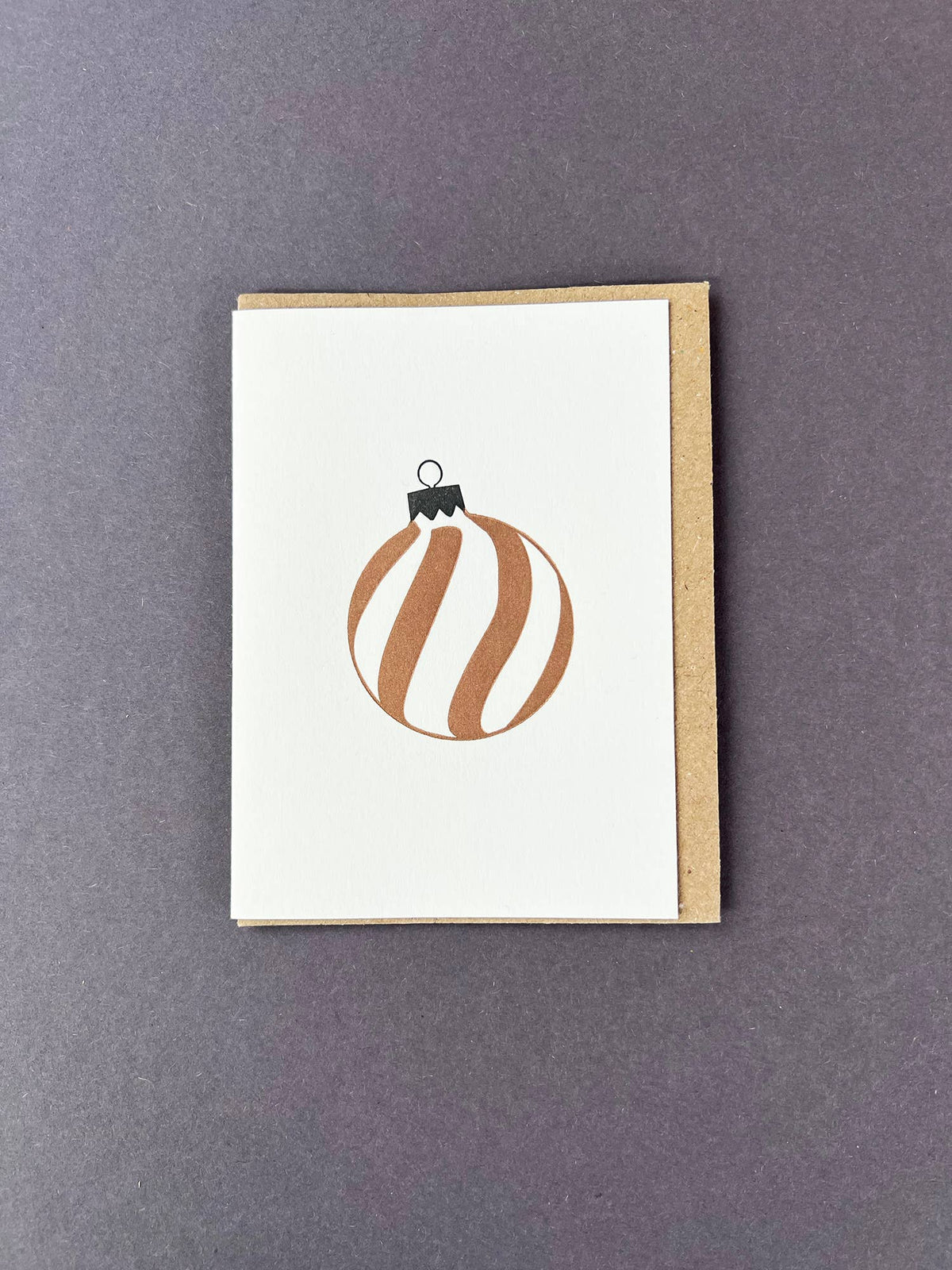 Spiral Bauble Gold and Black Card