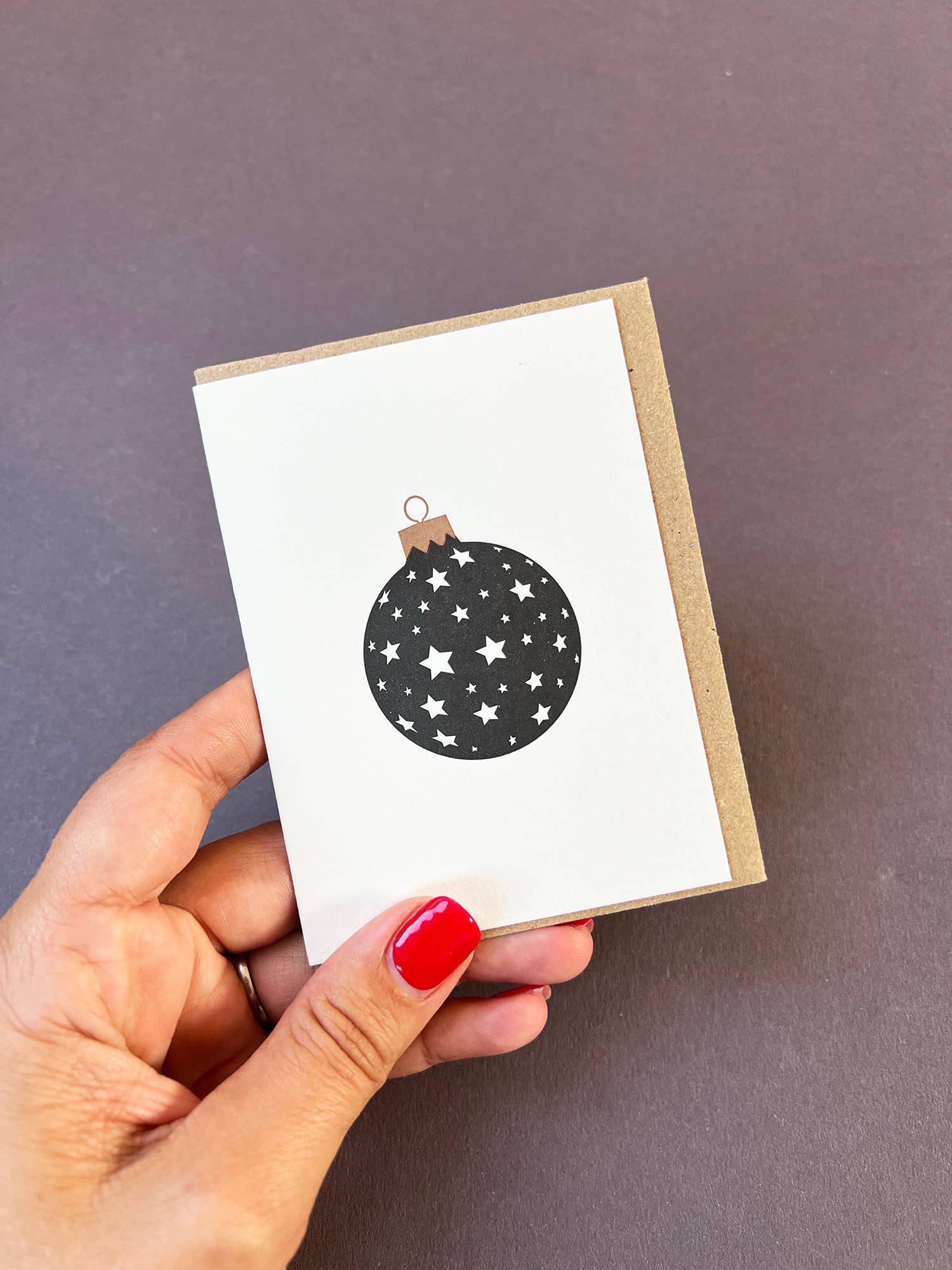 Stars Bauble Black & Gold Card