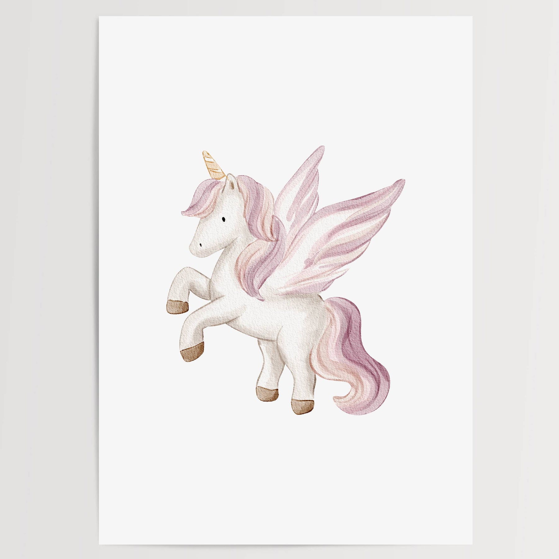 Pink Unicorn Kids Wall Art Print (unframed): A5