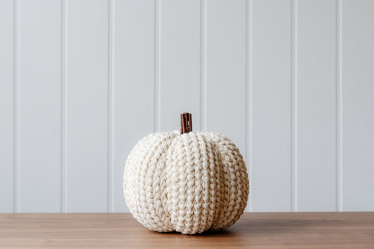 Cable Knit Cream Pumpkin Large