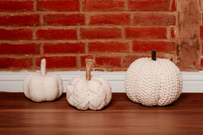 Cable Knit Cream Pumpkin Large