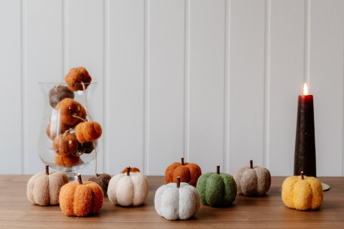 Dark Brown Felt Pumpkin