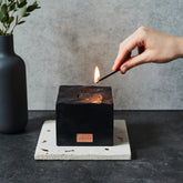 Marble Black Candle Medium