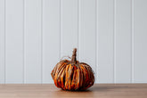 Orange Wide Straw Rattan Pumpkin