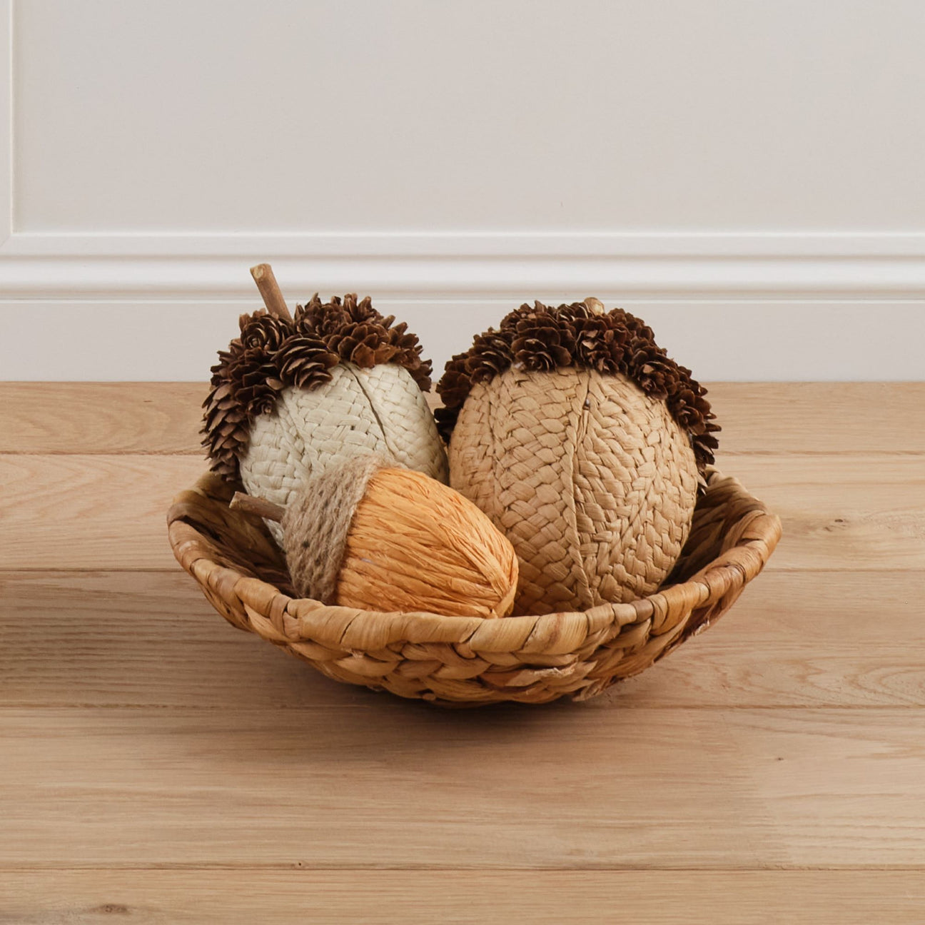 Pinecone and Fabric Acorn Tan