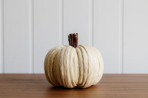 Small Cream Paper Pumpkin