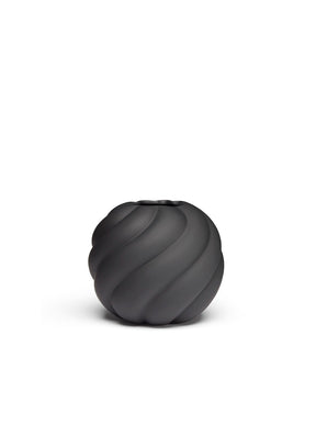 Twist Ball Vase 12cm Black