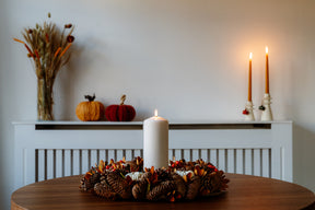 Wooden Brown and Orange Pumpkin Wreath