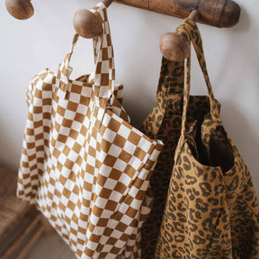 ELISA TOTE BAG CHECKERBOARD CARAMEL