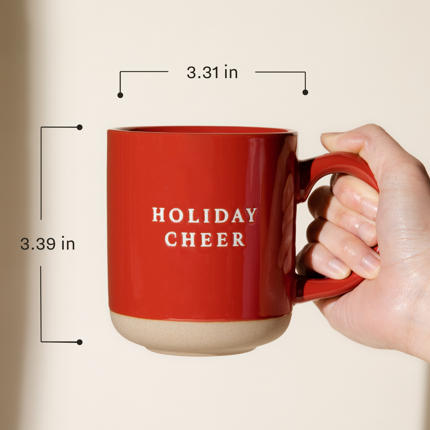 Holiday Cheer Stoneware Coffee Mug - Christmas Decor