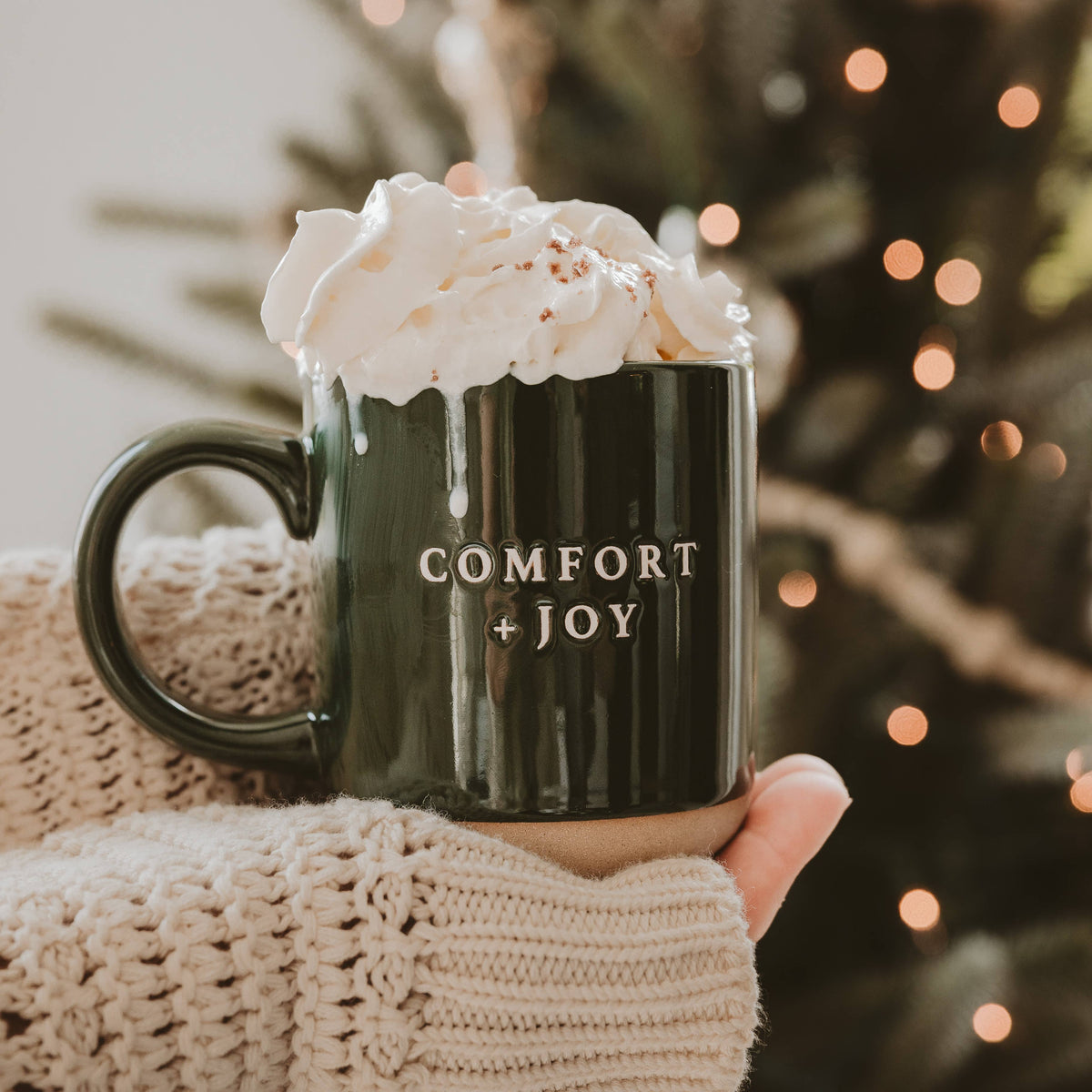 Comfort and Joy Stoneware Coffee Mug - Christmas Decor