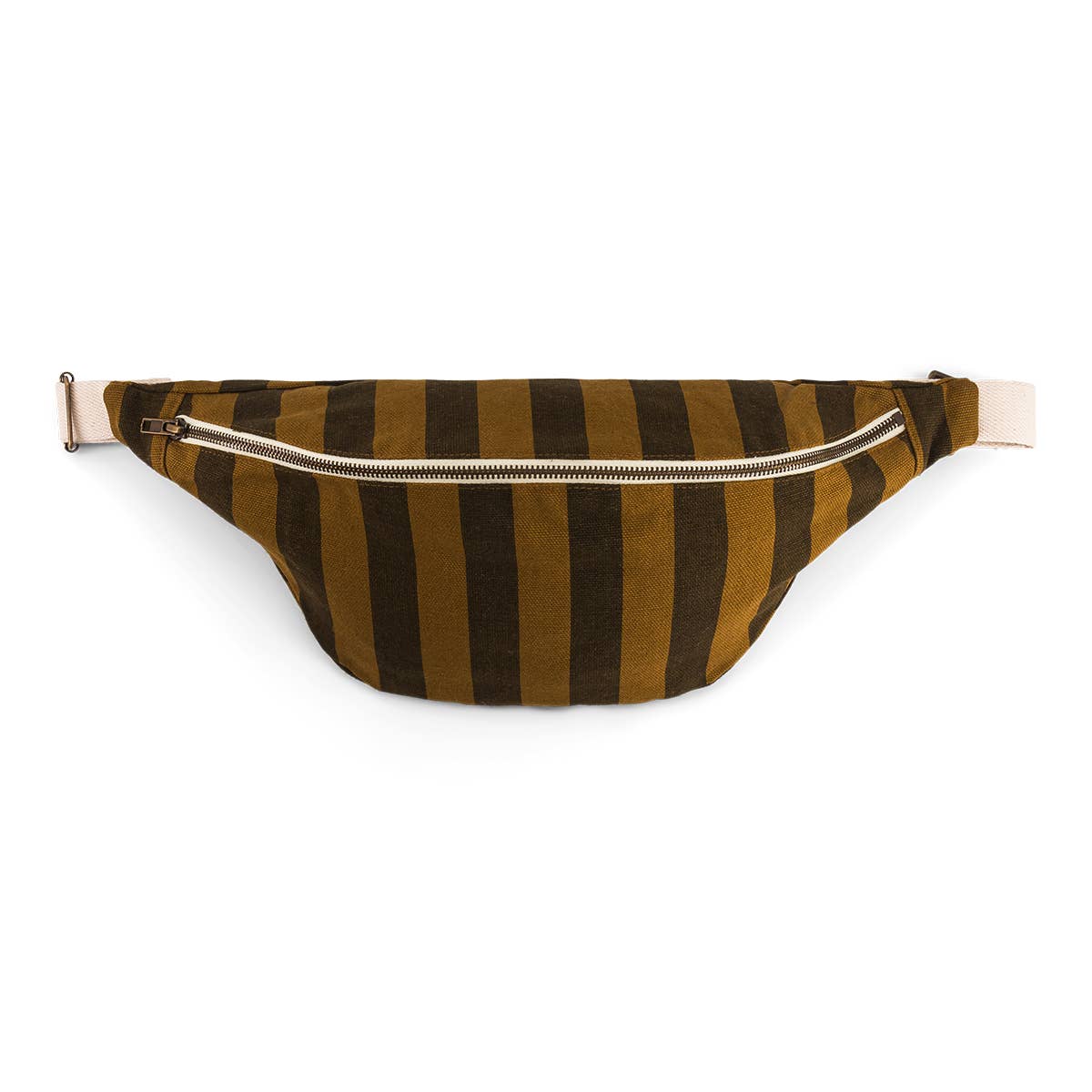 WOMEN BUM BAG STRIPES CUMIN AND BLACK: CUMIN / SCRATCH