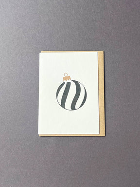 Spiral Bauble Black & Gold Card