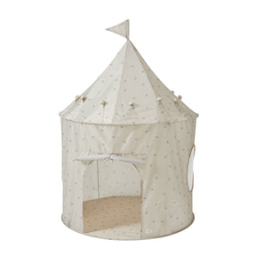 Recycled Fabric Play Tent Castle Blueberry Taupe