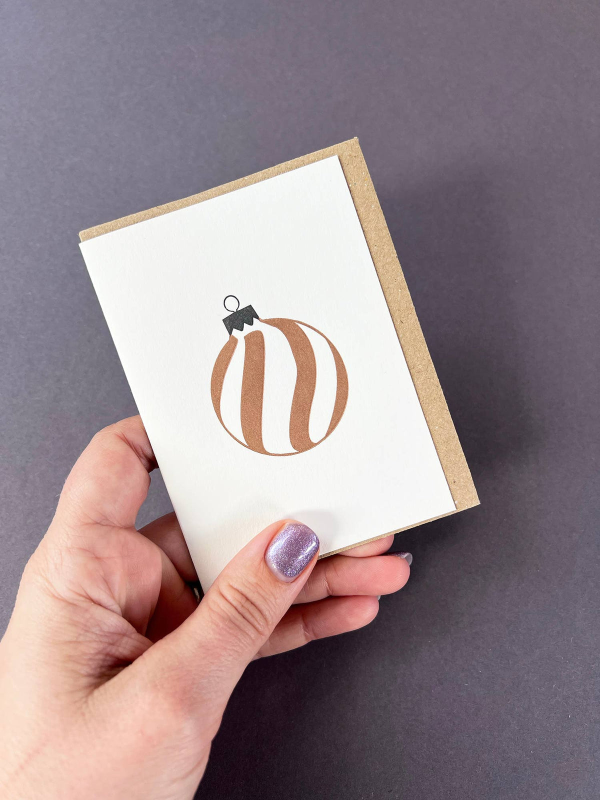 Spiral Bauble Gold and Black Card