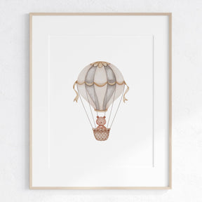 Teddy Bear Balloon Nursery Wall Art Print (unframed): A4