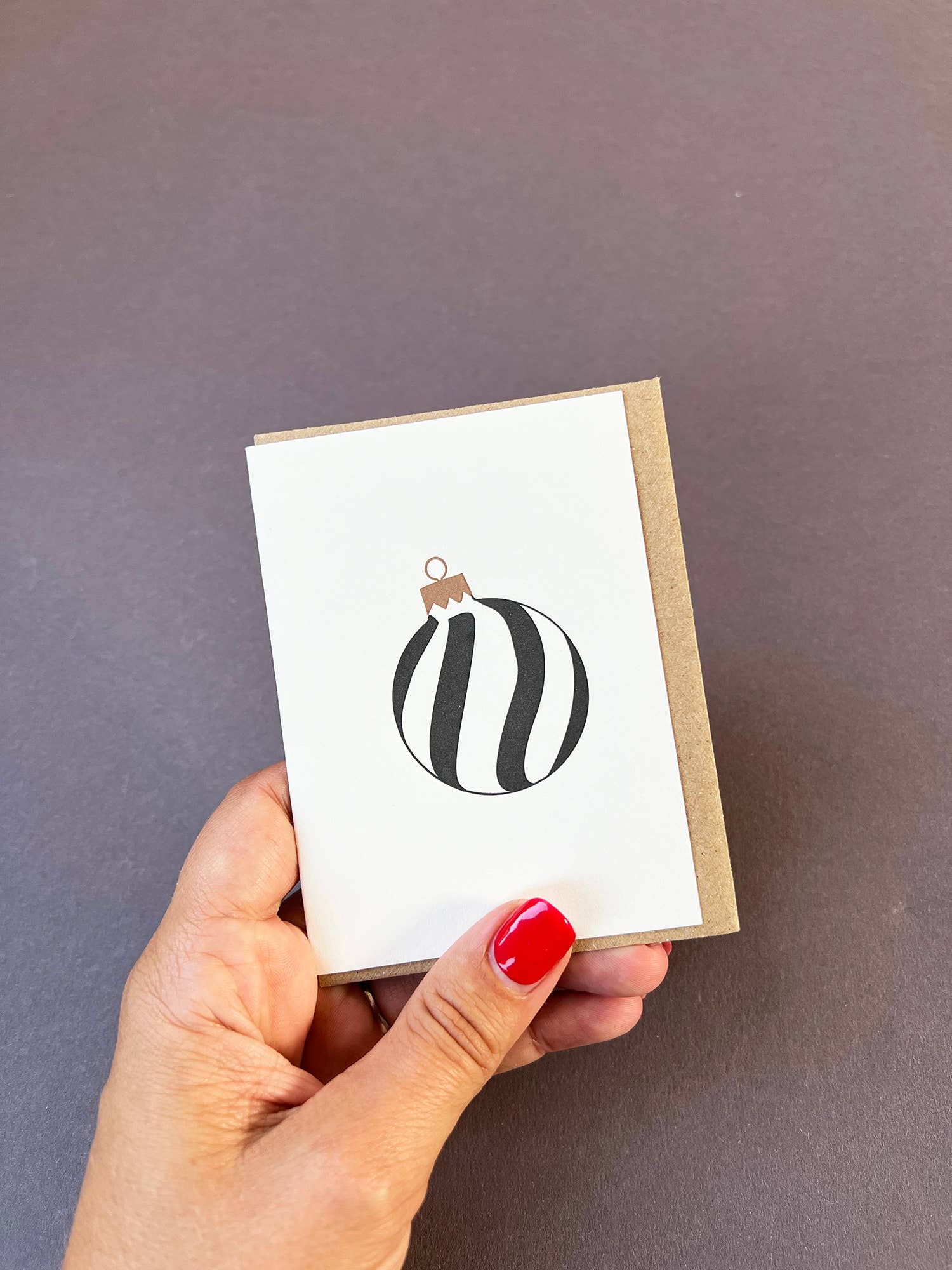 Spiral Bauble Black & Gold Card