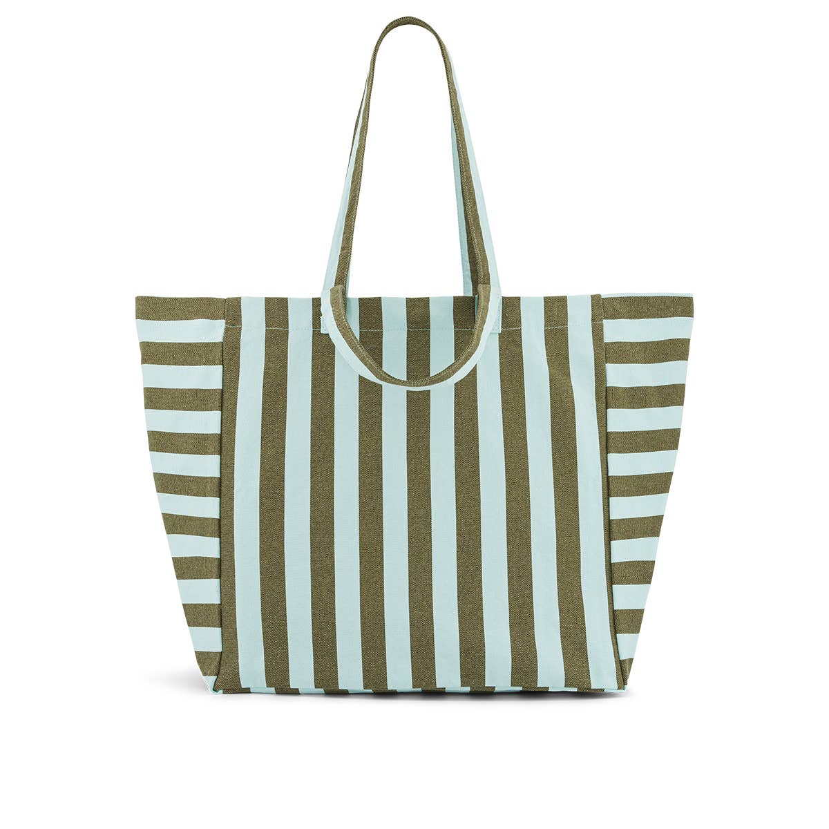 ELISA TOTE BAG STRIPES AQUA / OLIVE