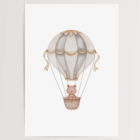 Teddy Bear Balloon Nursery Wall Art Print (unframed): A4